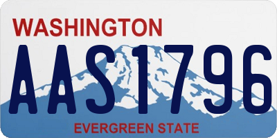 WA license plate AAS1796
