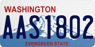 WA license plate AAS1802