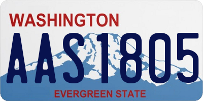 WA license plate AAS1805