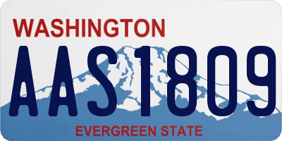 WA license plate AAS1809