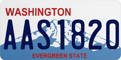 WA license plate AAS1820