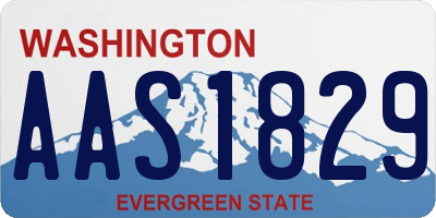 WA license plate AAS1829