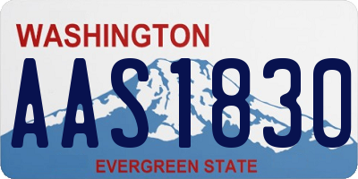 WA license plate AAS1830