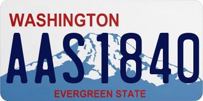 WA license plate AAS1840