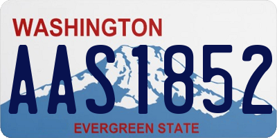 WA license plate AAS1852