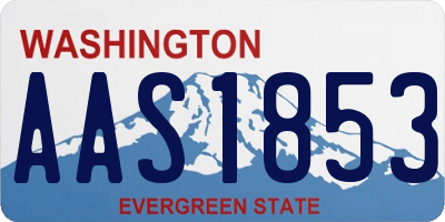 WA license plate AAS1853