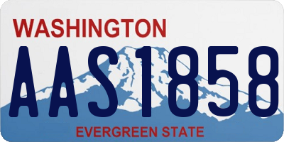 WA license plate AAS1858