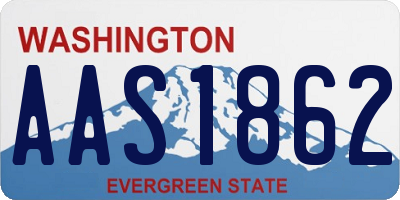 WA license plate AAS1862