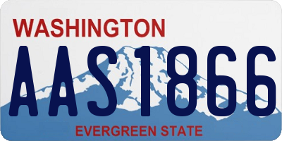 WA license plate AAS1866