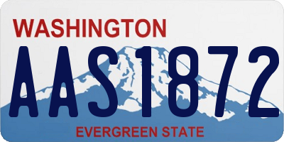WA license plate AAS1872