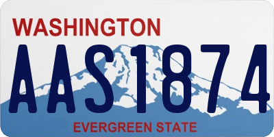 WA license plate AAS1874