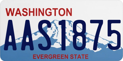 WA license plate AAS1875
