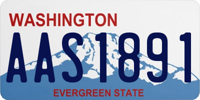 WA license plate AAS1891