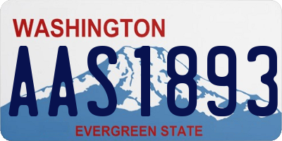 WA license plate AAS1893