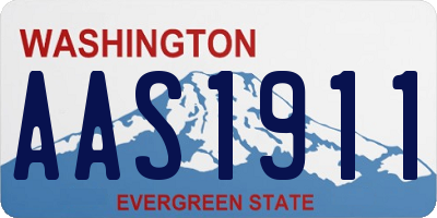WA license plate AAS1911