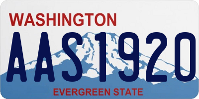 WA license plate AAS1920