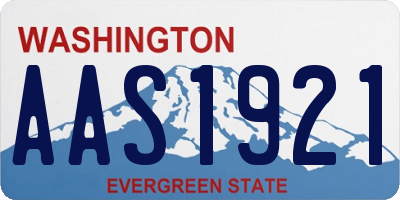 WA license plate AAS1921