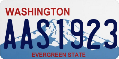 WA license plate AAS1923