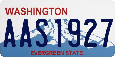 WA license plate AAS1927