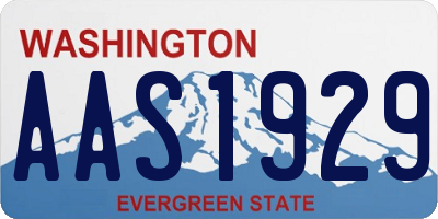 WA license plate AAS1929