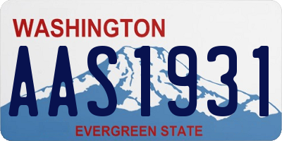 WA license plate AAS1931