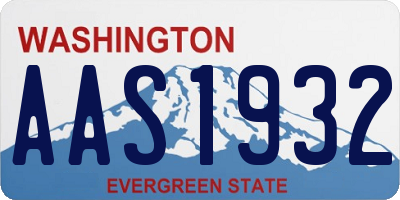 WA license plate AAS1932