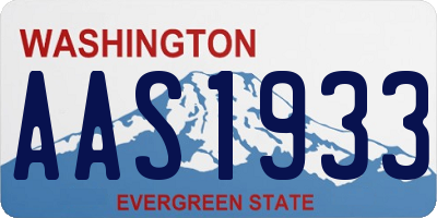 WA license plate AAS1933