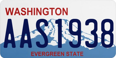 WA license plate AAS1938