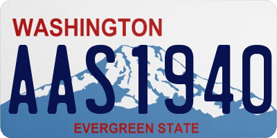 WA license plate AAS1940