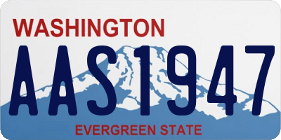 WA license plate AAS1947
