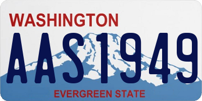 WA license plate AAS1949