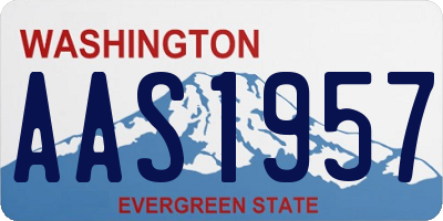 WA license plate AAS1957