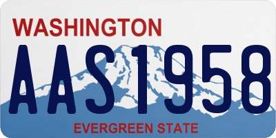 WA license plate AAS1958