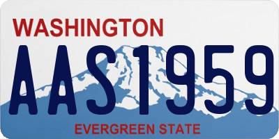 WA license plate AAS1959