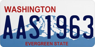 WA license plate AAS1963