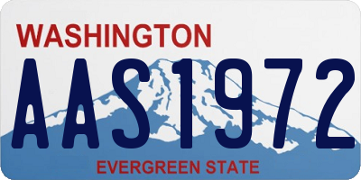 WA license plate AAS1972