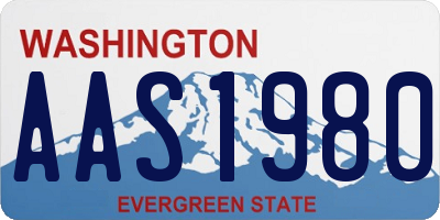 WA license plate AAS1980