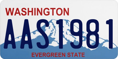 WA license plate AAS1981