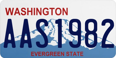WA license plate AAS1982