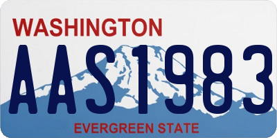 WA license plate AAS1983
