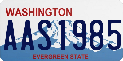 WA license plate AAS1985