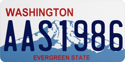 WA license plate AAS1986