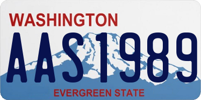 WA license plate AAS1989