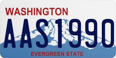 WA license plate AAS1990