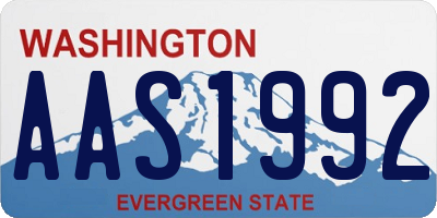 WA license plate AAS1992