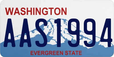 WA license plate AAS1994