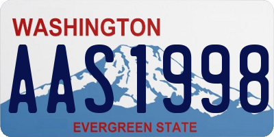 WA license plate AAS1998