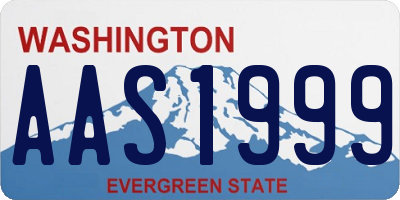 WA license plate AAS1999