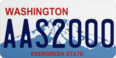 WA license plate AAS2000
