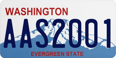 WA license plate AAS2001
